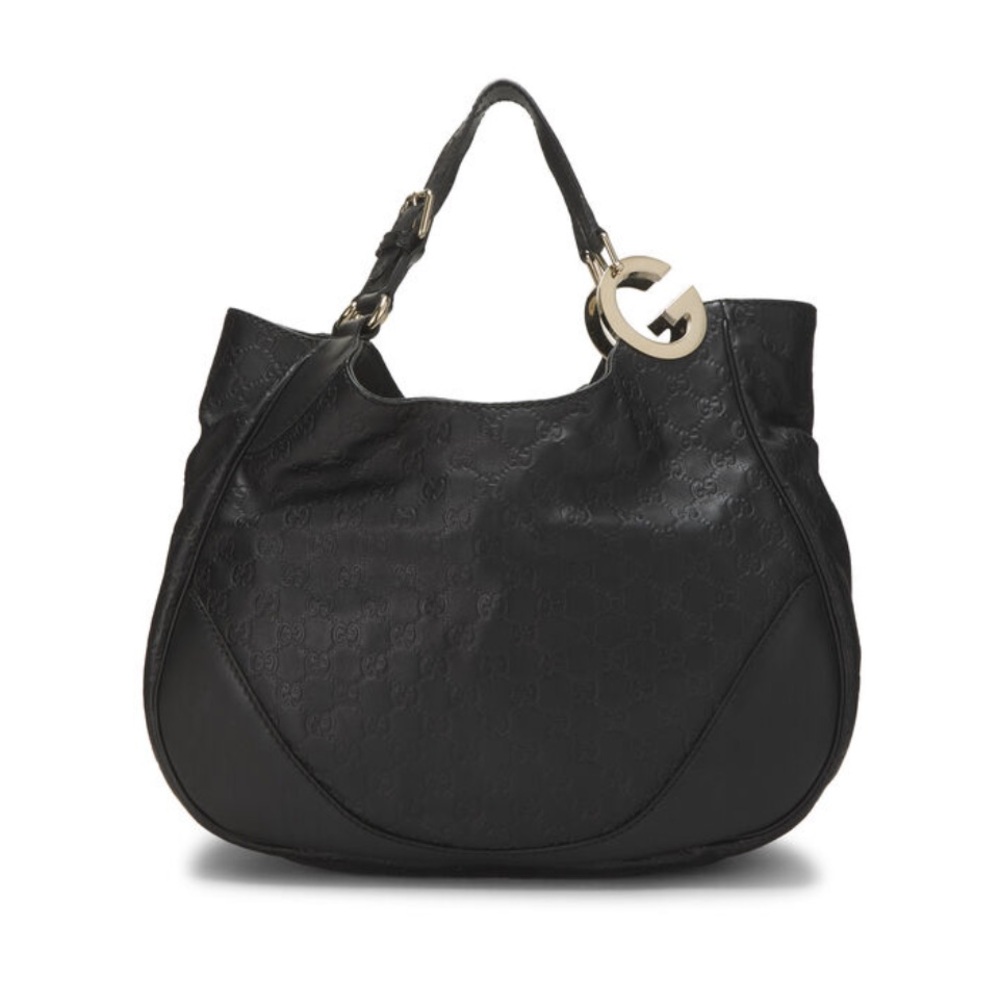 Gucci Black Hobo Bag with Gold Accents
